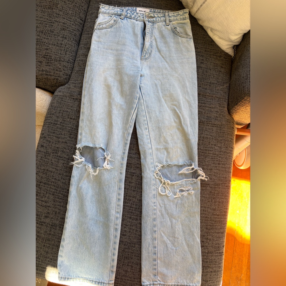 ROLLA'S High Rise Straight Light Blue Jeans